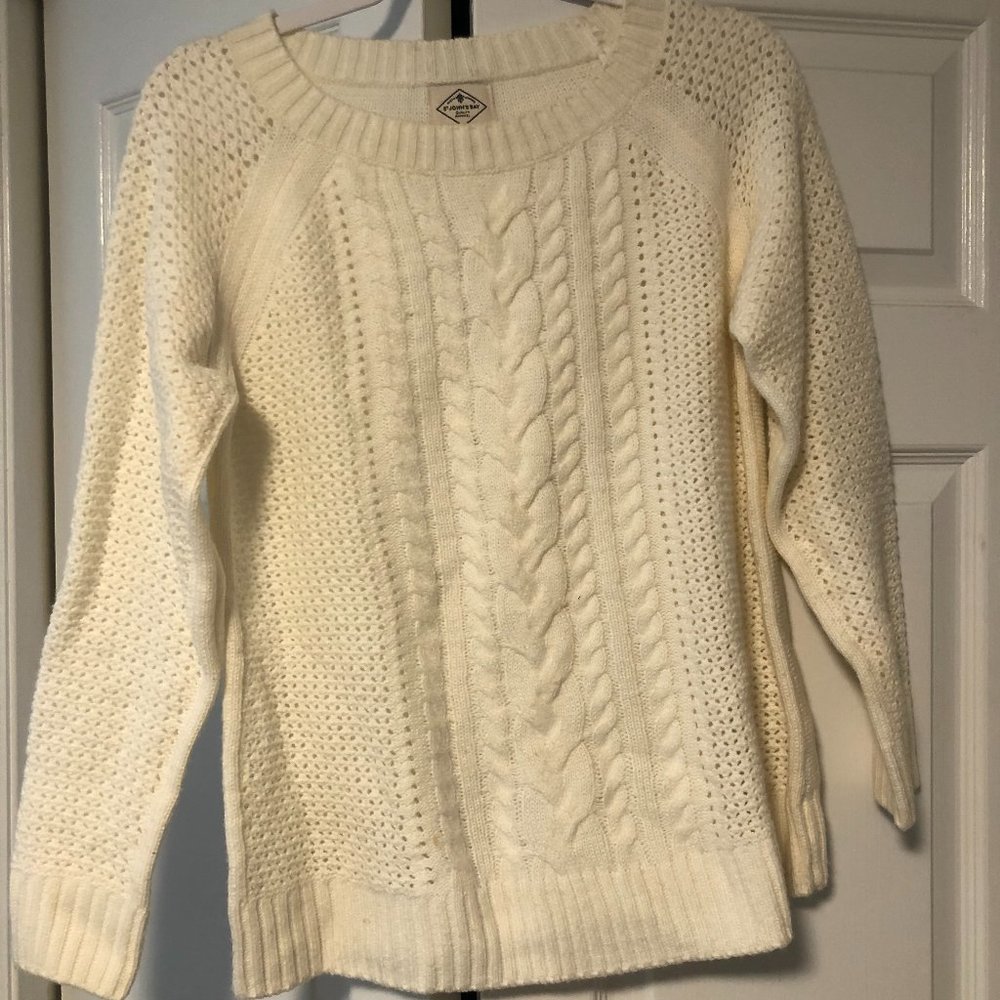White Cable Knit Sweater